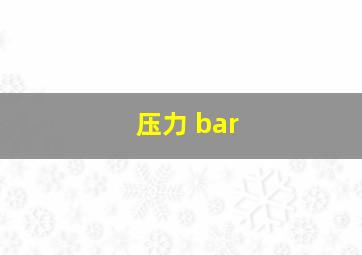 压力 bar